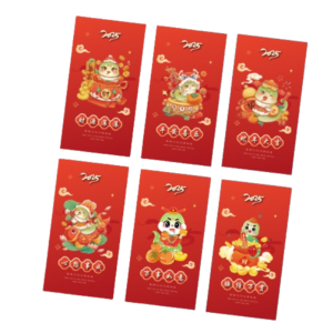 CUNXIN 6pcs Chinese Style 2025 Snake Year Red Envelopes Traditional Blessing Good Luck Money Bags Cartoon New Year Money Pocket Spring Festival Supplies