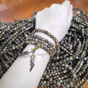 Chuỗi Trầm Hương Tốc  Vườn Việt Nam 108 Hạt 6li 8li - Vòng Trầm Hương Phong Thủy- Trầm Hương Hùng Dung-TẶNG HỘP GẤM CAO CẤP