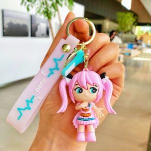 Hatsune Miku Keychain Anime Character Keychain Cartoon Cute Pendant Cute Doll Car Backpack Pendant Girl Boy Birthday Gift