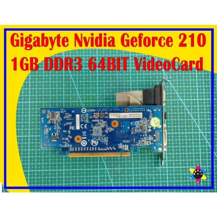 CODGigabyte Nvidia Geforce 210 1GB DDR3 64BIT Graphics Card (Used