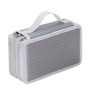 DSIUY 32/52/75 Holes Colored Pencil Bag 2/3/4 Layers Large Capacity Pencils Case Multifunction Solid Color School Stationery Bag Office Accessories