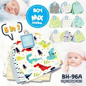 5pcs topi bayi premium kupluk bayi SNI topi bayi katun isi 5pcs random motif