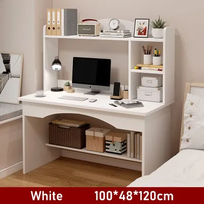 Meja Belajar 120CM Study Table Computer Table With Book Shelf Modern Office Desk Easy Install Storage Table Student Desk Meja Komputer 电脑桌 学习桌