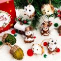 4Pcs White Owl Ornaments - Handmade Hanging Animal Ornaments, Christmas Decor - Ideal for Christmas Tree Decoration, Holiday Centerpiece, and Home Decor. 