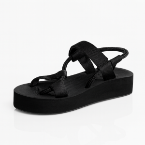 Gatio RQ21 Sandal Wedges Wanita Travelling Tali Rajut Velcro Tumit 4.3cm Ready Size 36-41