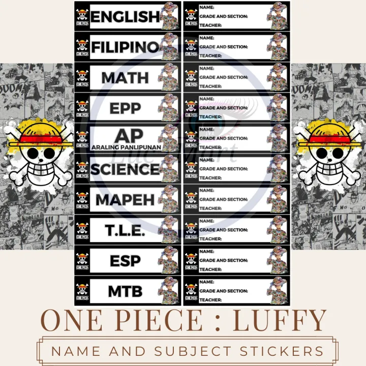 Epp Notebook Sticker LUCSMART fast shipping - ONE PIECE INSPIRED - LUFFY STICKER LABEL AND ...
