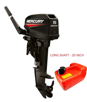 Mercury Outboard 15HP 2 Stroke Petrol Engine Outboard Enjin Sangkut C/W Qiuksilver Fuel Tank & Fuel Hose (Made In Japan)
