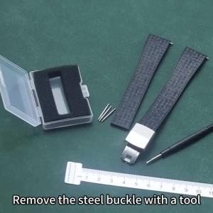 SDSXDenique Christmas Gift Mosaic CTS Strap 20mm 22mm Quick Release Spring Clasp Buckle Black Red Green Diver FKM Rubber Watch BandsFYK