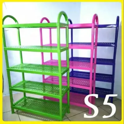 RAK SEPATU SANDAL PLASTIK 5 SUSUN BAHAN TEBAL DAN KUAT