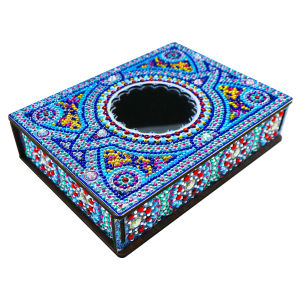 【HOT】Special Shaped Bright Drill Wooden Box Birthday Gift DIY Mandala Diamond Painting Jewelry Box with Mirror Jewelry Box Containers Art Crafts Mosaic Set