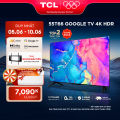 Google TV TCL 55 inch 4K HDR Dolby Audio - 55T66 - TV Bán Chạy - Bảo Hành 2 Năm- Trả góp 0% [ 05-10.06 SALE GIỮA NĂM - VOUCHER LIVE 12% ]. 