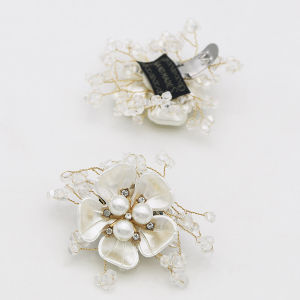 [Free Shipping] Pearl Handmade Shoe Flower Bridal Detachable Shoe Buckle Accessories Work Shoe Decorative Buckle Crystal High Heel Shoe Accessories