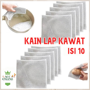(ISI 10) Kain Lap Kawat Dapur Bentuk Petak Halus Untuk Membersih Panci Dan Piring Kain Cuci Piring Kawat