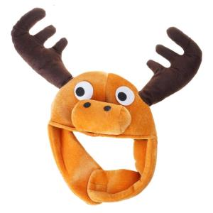Tuần Lộc Moose Mũ nhung lông với đáng yêu Tai động vật thoải mái và vui vẻ headcover hình động vật hat cho tất cả mọi người mặc