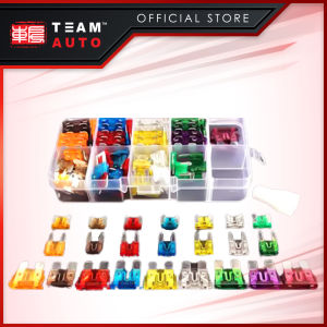 TeamAutoCare TAC6237 99 Pieces Automotive Low Profile Mini Mini and Standard ATO Blade Fuse 5A 7.5A 10A 15A 20A 25A 30A 35A 40A Replacement Kit with Storage Case and Fuse Puller for Cars Trucks Motorcycles
