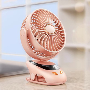Quạt tích điện kẹp bàn mini để bàn 5 mức độ có đèn led pin 10000 MHA