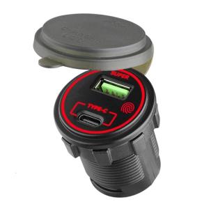 66W Double Port Car with PD30W Type C+USB 36W Feature Touch Switches and LED Indicator for Universal Vehicles