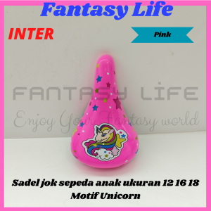 Fantasy Sadel jok cewek lucu motif unicorn INTER sepeda anak mini ukuran ban 12 16 dan 18