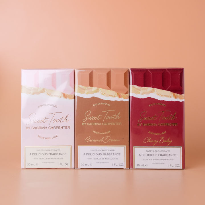 Scent Beauty Sweet Tooth by Sabrina Carpenter Eau de Parfum Sweet Tooth,  Caramel Dream, Cherry Baby Lazada PH