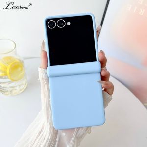 Luxury Candy Color Matte Slim Case for Samsung Galaxy Z Flip 7 6 5 zflip 4 3 Flip7 Solid Color Liquid Silicone Shockproof Cover