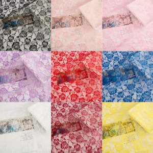 Rose Flower Embroidered Fabric 150x100cm Embroidery Floral Lace Fabric for Wedding Dress Clothing Sewing Craft Project