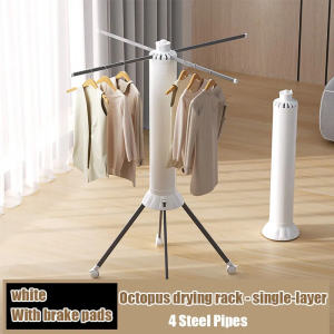Foldable Clothes Rack Stand Heavy Duty Retractable Octopus Drying Rack with 4/16 Drying Rods Invisible Clothes Drying Racks Space Saver