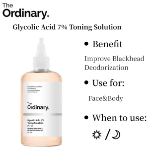 【watsons official store ph】The Ordinary Glycolic Acid 7% Toning Solution Pimple Acne Scar Remover Toner For Face Underarm Deodorant Whitening Exfoliating Pore Minimizer 240ML
