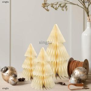 [COD] xingtu 15 20 25 30cm Mini Origami Christmas Tree Ornament Scene Props Santa Claus Mini Christmas Tree Atmosphere Decoration Supplies