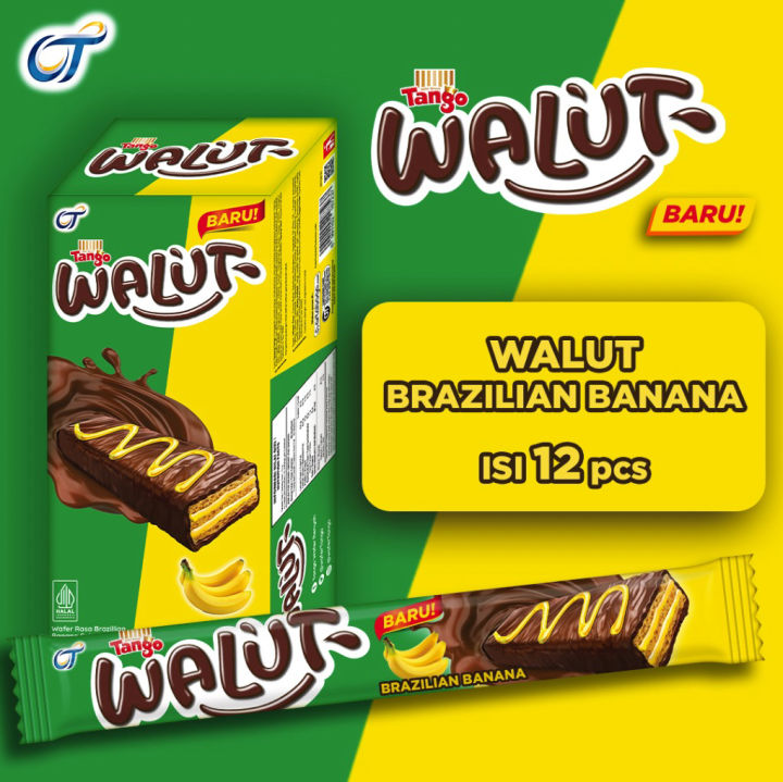 Wafer Tango Walut Brazilian Banana 15GR - [1 Box Isi 12 Pcs]