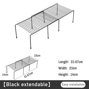 Retractable 32-56cm Cabinet Storage Rack Kitchen Organizer Rack Multifunctional Drain Rack