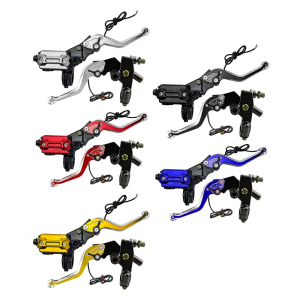 Aluminum Alloy Motorcycle Brake Lever Built In Bright LED Indicators Weatherproof Construction For Custom Bike Upgrades