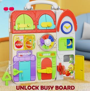 Busy Board Unlock Board Montessori STEM Early Education Kids Toy 蒙氏宝宝忙碌板开锁玩具