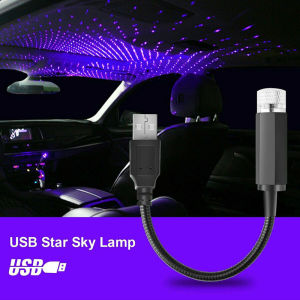 LED Roof Star Night Light Atmosphere Ambient Laser USB Vehicle mounted Starry Projector Auto Car Lights Adjustable Flexible Cars and Home Interior Ceiling Decoration Lamp Birthday Festive party Mini Decor Galaxy Christmas Sky Bulb