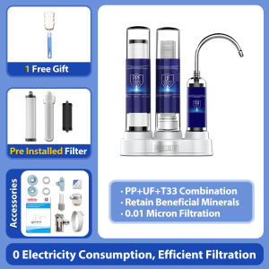 TROUWIDS Impurity Removal Water Purifier Filter Drinking 3 Stage Household Water Filter System