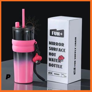 710ML แก้วน้ำตั้งในรถยนต์ เก็บความเย็น วัสดุ 316 ขนาด เเถมหลอดดูด แก้วเก็บความเย็น พร้อมสายคล้องมือ ตุ๊กตา เปลวไฟความร้อน