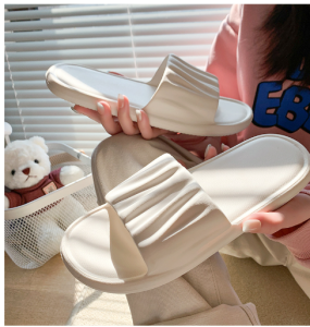 Trendy Flats Crumpled Strap Plain Marikina Inspired Sandals Fashion Korean Slippers Comfortable *COD