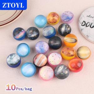 [COD]🔥🔥🔥ZTOYL 10Pcs Children Planet Bouncy Ball Toy Starry Sky Elastic Rubber Solid Jumping Ball Kids Party Toys Gift