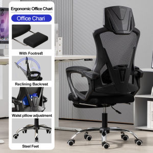 Office chair.Gaming chair. Breathable mesh seat. Can lean back 145 degrees. Steel material is more durable. Bring a pedal so you can lie down at any time.