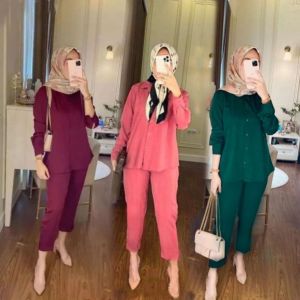 Dedilarise Agnes Set Setelan Polos Bahan Rayon Premium Setelan Wanita Feminim Trendy sepanjang Masa