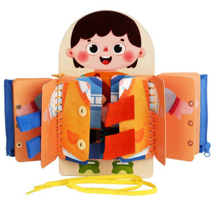 Multilayer Wooden Board for Children Montessori Early Education Games Quiet Books Sensory Toy Dressing Practice