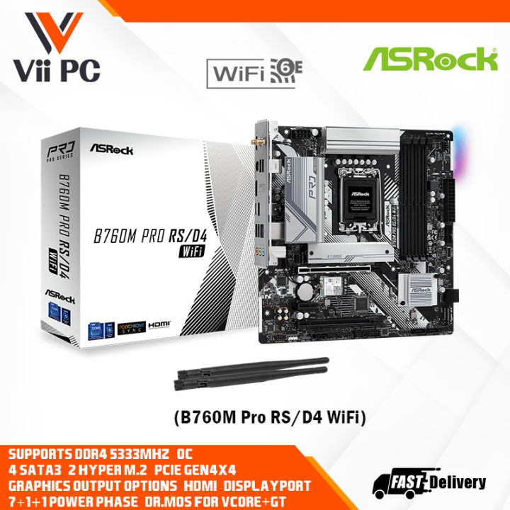 ASRock B760M PRO RS/D4 WIFI LGA1700 B760 M PRO RS D4 WIFI Intel
