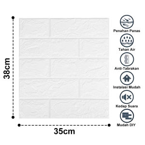 Wallpaper Stiker Motif Bata 3D Wallfoam Bata Wallsticker Foam Motif Batu Bata Putih