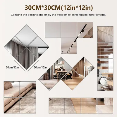 Gold Star Home DIY HD Acrylic Mirror Wall Sticker Mirror Self Aesthetic Mirror Wall Full Body Mirror