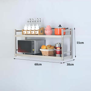 Kitchen wall mounted shelf with fence stainless steel wall mounted shelf storage hanger
