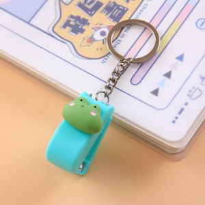 NBANLIKE Creative Macaron Student Supplies Cartoon Size 10 Staples Mini Stapler Key Chain Mini Stapler Stapler Binding Tools