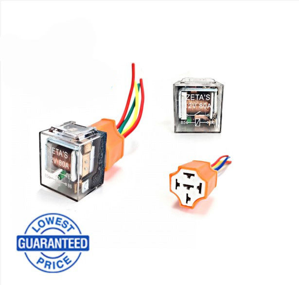 Universal Light "5 PIN" Relay Transparent & Socket 12V Set Motorcycle