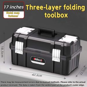 Three-Layer Toolbox Folding Multi-Functional Storage Box Automotive Household Electrician Hardware Storage Box