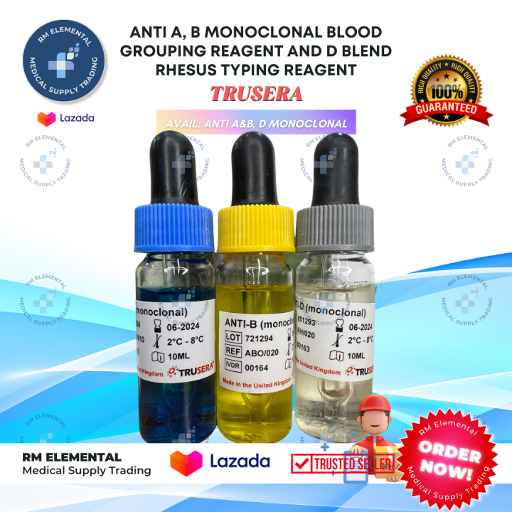 Anti Rashda B Anti-A, B MONOCLONAL & D BLEND RHESUS TRUSERA | Lazada PH