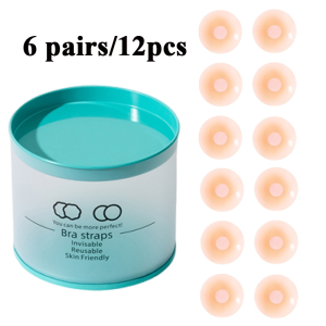 24 Pairs Of Reusable Nipple Stickers Without Shoulder Straps Invisible Self-Adhesive Chest Stickers Invisible Silicone Nipple Stickers Chest Stickers That Cannot Be Gathered Waterproof And Anti Light Leakage Underwear Sling Accessories