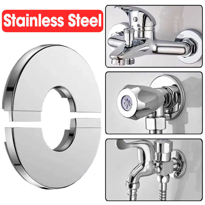 Self Adhesive Stainless Steel Water Pipe Wall Cover Shower Faucet